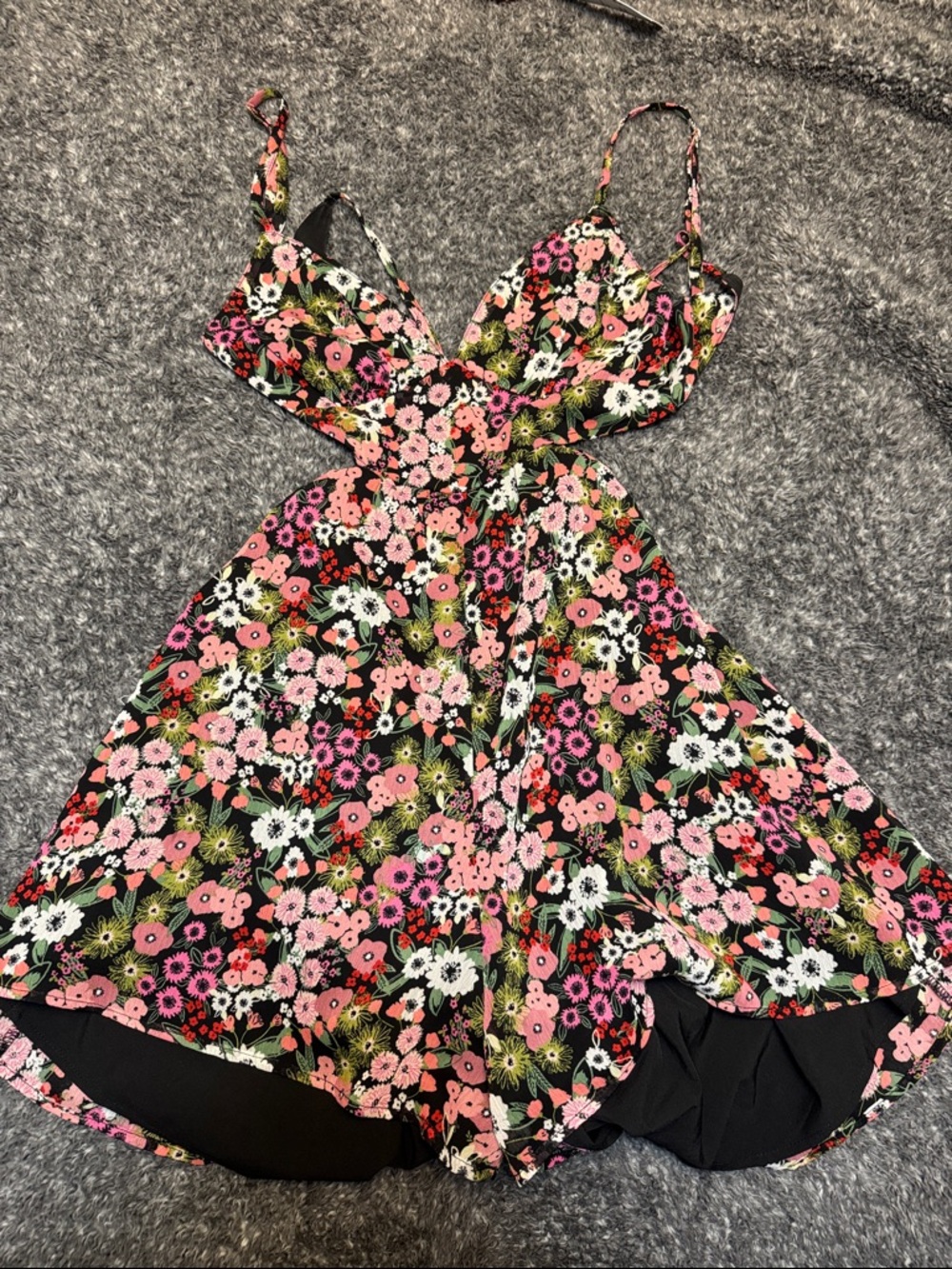 Sky to Moon Floral Spaghetti Strap romper - Pink, White & Green Flowers